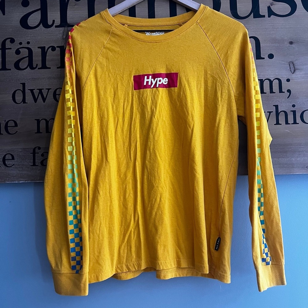 Hype Rainbow Checkered Long Sleeve Shirt Size Medium